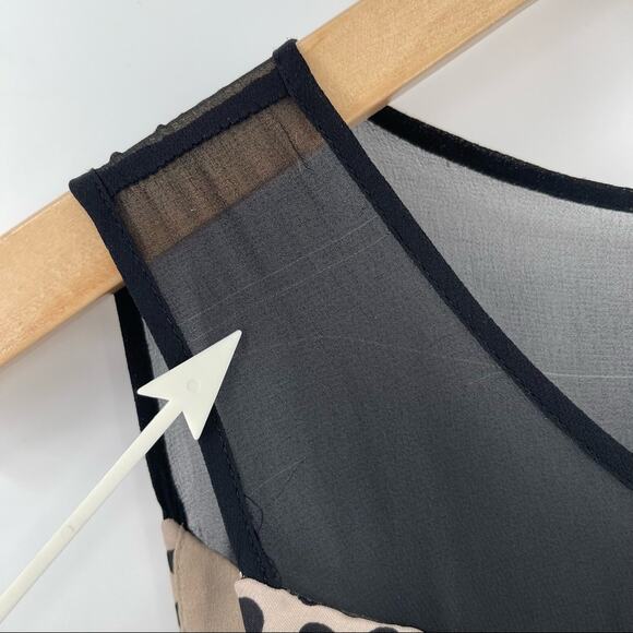 BCBGeneration Dress Chai Combo Polka Dot Dots Mesh Mini Black & Creme Size 6 - Picture 7 of 15